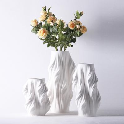 China 3D Printing Aluminum Postmodern Unique Ceramic Vase Shape Decor Accessories Porcelain Home OEM Colors Ceramic Vases for sale