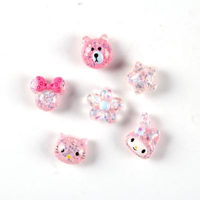 China Universal Online Cute Pink Sequins Gift Cartoon 3D Resin Animal Fridge Magnet For Kids for sale