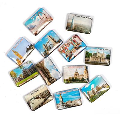 China London Castle Crystal Glass Magnetic Fridge Magnet Universal Building Rectangle for sale