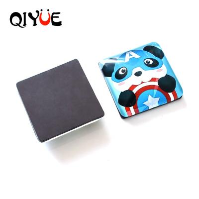 China Factory Outlet Universal Custom Photo Square 1.77inch Panda Magnetic Glass Fridge Magnet for sale