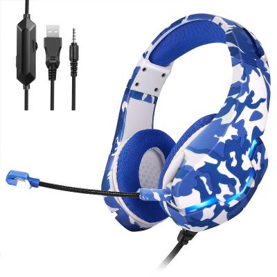 China Gamer RGB Camouflage Mic Fone De Ouvido Gamer RGB Camouflage Over-Ear 3.5mm USB Computador Super Base Gaming Earbuds for sale