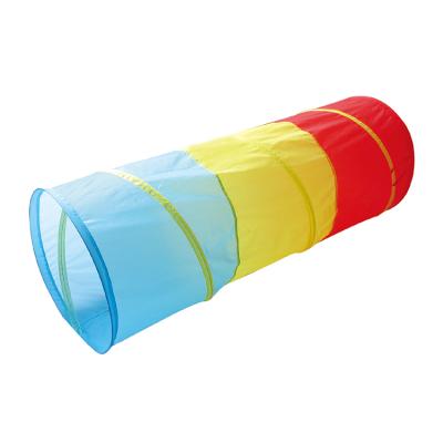 China Easy install wholesale 3 color kids pop up tent tunnel diameter 46x120cm terylene 190T fabric kid's play tunnel tent for sale