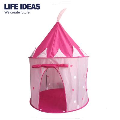 China Toy Wholesale Soft Foldable Polyester Princess Castle Baby Pink Kids Play House Tent for sale