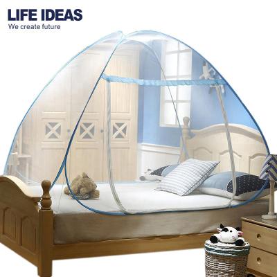 China Folded Mosquito Netting Steel Wire Breathable Magic Pop Up Yurt House Collapsible Mosquito Net for sale