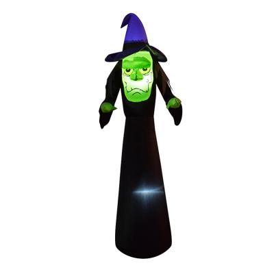 China Waterproof 190T Polyester With PU Coating 6ft Inflatable Halloween Witch Led Lights Halloween Inflatable Outdoor Decorations Inflatable Witch Witch for sale