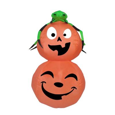 China Waterproof 190T Polyester With PU Coating Indoor And Outdoor Decoration 4FT Polyester Halloween Inflatable Pumpkin for sale