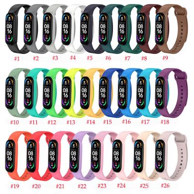 China HOT Wholesale Products Silicone Rubber Correas Stretching Wrist Strap For Xiaomi MI Band 6 Miband Wristband for sale