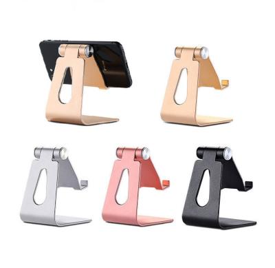 China Aluminum Mobile Phone Dock Stand Amazon Hit Mobile Phone Universal Folding Adjustable Desk Stand Double Holder for sale