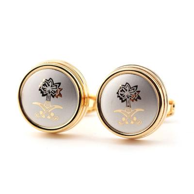 China 2021 New Style Brass Enamel Custom Cufflinks Mens Gold Cuff Links For Shirt for sale