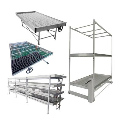 China Mobile Hydroponics Greenhouse Ebb And Flow Grow Garden Greenhouse Rolling Rolling Bench for sale