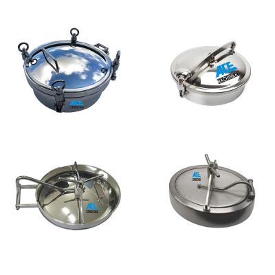 China Food Ace Factory Many Ways Manways Stainless Steel Oval Manhole Covers With Stainless Steel Wheel for sale