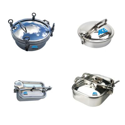 China SS304/316L Stainless Steel Tank Parts Sanitary Oval Ellipse Sanitary Manhole Cover for sale