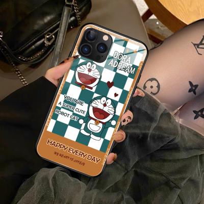 China The Full Cover Glass Cell Phone Shockproof Case For iphone 13 Top Fashion Trendy Doraemon Model Suitable For iPhone11 12Pro for sale