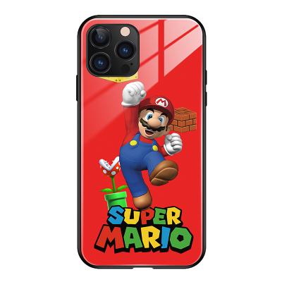 China Full Cover Glass Cell Phone Shockproof Cases For iPhone 13 Super Mario In Red Top Fashion Suitable For iPhone11 12Pro for sale