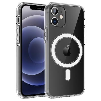 China Shockproof Magsafe Case Shell Crystal Clear Cell Phone Accessories Metal Shockproof Magnetic Camera Holder For Iphone 13promax Phone Bags for sale