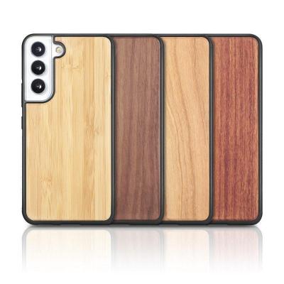 China Full Cover PC Shockproof Shockproof Mobile Phone Bags High Quality Laser Engraving Wooden Phone Case For Samsung S22 for sale