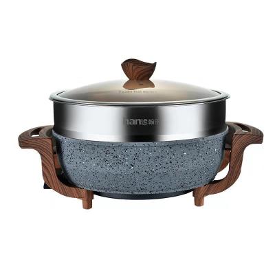 China Household 6L Large Capacity 32CM Heavy Caliber Electric Frying Pan Steak Square For Home Appliance for sale