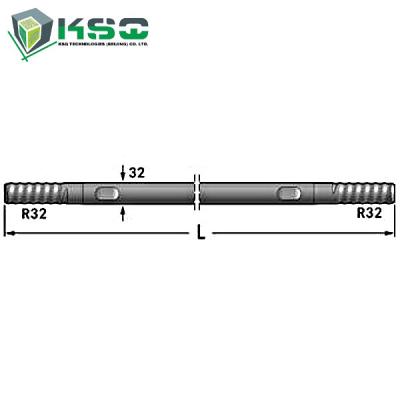 China R32 Extension Rod R32-Round 32-R32 Flushing Hole 9.2 mm Wrench Flat 25.4 mm for sale