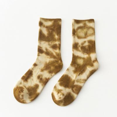 China Antibacterial In Stock OEM Wholesale Sports Women's Cotton Tie Dye Print Socks for sale