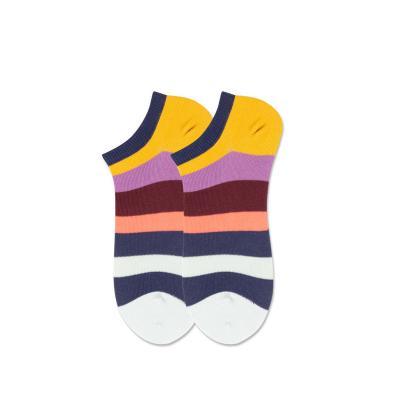 China AIDU Antibacterial Private Label Non Slip Korean Cute Stripe Women Socks Ankle Color Sock for sale