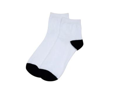 China High Quality Antibacterial AIDU Make Your Own 100% Polyester White Ankle Blank Socks For Sublimation for sale