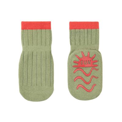 China Cute Funny Infant 100% Cotton Antibacterial Flooring Home Baby Socks for sale