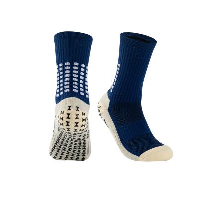 China AIDU Antibacterial Hot Sale Fashion High Quality Men Running Anti Slip Tube Crew Soccer Sports Grip Socks For Men for sale