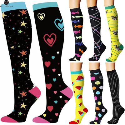 China Antibacterial Sports Compression Socks Manufacturer Knee High Nursing Custom Compression Socks for sale