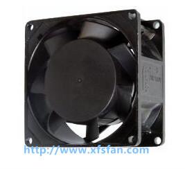 China 80*80*38mm 110V/120V/220V/240V AC Black Alumium Brushless Cooling Fan AC8038 for sale