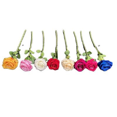 China Artificial flower for dec white roses artificial flowers   multi color selection artificial  flower artificial single garden rose flowers for sale