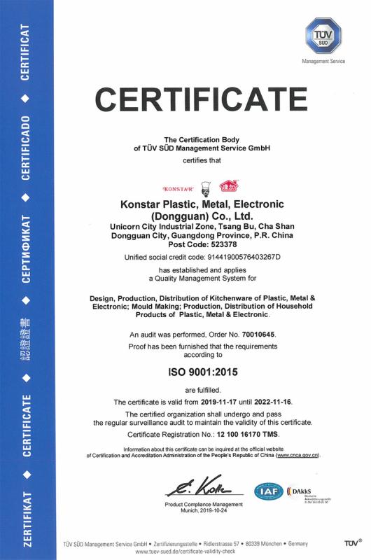 ISO9001 - KONSTAR INDUSTRIES LIMITED