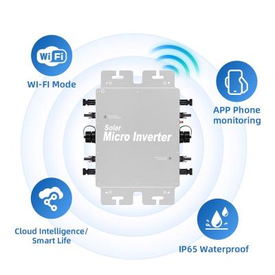 China EU/German Certificate 230v 1400W Wireless Inverter IP65 Waterproof 1400w solar inverter grid tie mppt micro inverter 36.8*30*3.8cm for sale