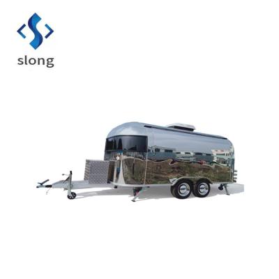 China American standard vegetable processing factory airflow food trailer mirror stainless steel coffee truck trailer catering trailer for sale