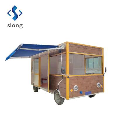 China 4 Wheels Electric Food Truck USA 2021 Retro Food Truck Mobile Snack Barbeque Trailer Mobile Vending Van Catering On Sale for sale