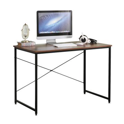 China 43inch Rustic Brown Computer Desk with Metal Legs, Simple Study Desk Laptop Writing Table, Modern Design Office Desk Furniture en venta