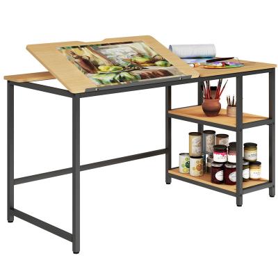 China Drafting Table Drawing Desk with Tiltable Stand,  Multi-functional Computer Desk with Bookshelf Executive Office Desk Te koop