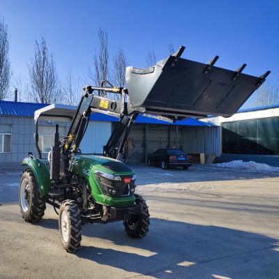 China Farms Tire Farm Tractors 55hp 4wd Canopy Model With Front Loader Small New Tractors for sale