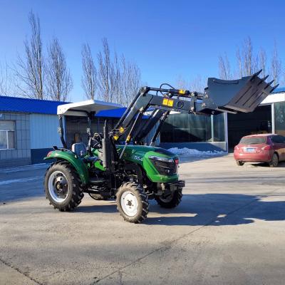 China Tavol Farms 55hp 60hp 70hp 4wd wheeled tractor with loader for sale small front loader tractors for sale