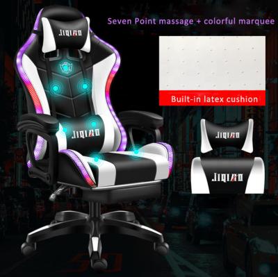 China Adjustable (height) Gamer comfortable back leather high racing scorpion gaming chairwith 7 point massage function for sale