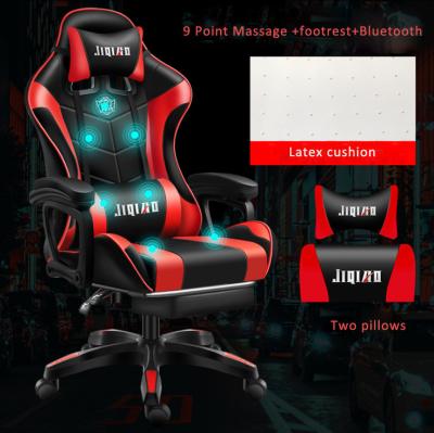 China Revolving gaming chair, armrest and headrest, racing high-back style gaming chair with or without footrest chair set for sale