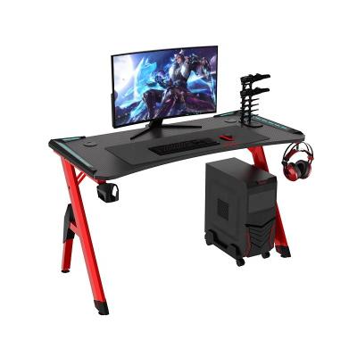 China (Size)Adjustable Z Shaped Latest Design LED Gaming Table PC Computer Game Desk Workstation Gaming Table for sale