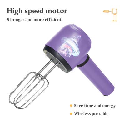 China Colorful 3 Speed Electric Egg Beater With Plastic Handle Purple for sale