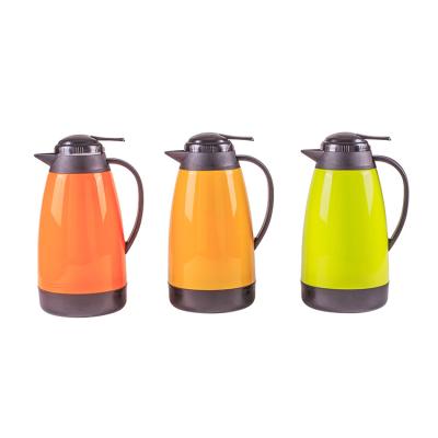 China Sustainable Plastic Vacuum Flask Tharmos Tea Coffee Pot With Strainer for sale