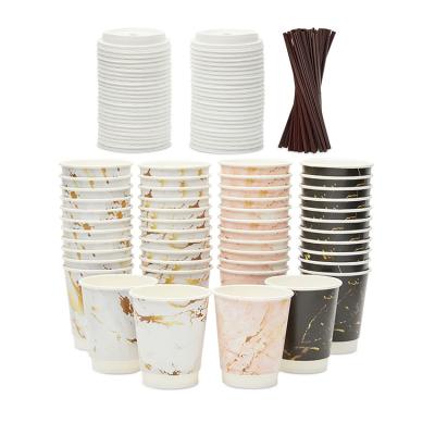 China Recyclable Biodegradable Customized Printing Logo Drink Coffee Cups Paper Glass For Hot Beverage for sale