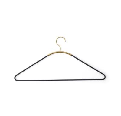 China Wholesale Strong Quality Strong Metal Factory Stability Clothes Blackgolden Silk Hangers for sale