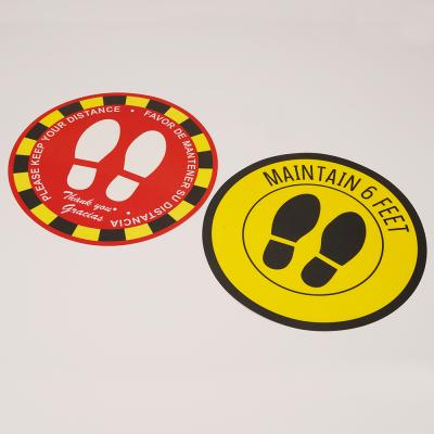 China Custom Waterproof Stickers Social Distancing Floor Decals Vinyl Waterproof PVC Safety Walk Isolation Signs Adhesive Stickers for sale