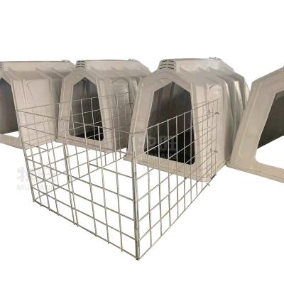 China Save Breeding Cost Cattle Reinforced Calf Cage Plastic Cattle Cow Hutches Calf House For Daily Farm Feeding Animals Calf Hut With Enclosure for sale