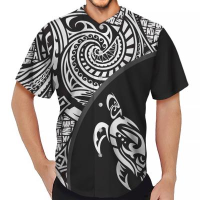 China Antibacterial Brand New Tribal Turtle Sublimated Custom Polynesian Wear Uniform Baseball Jerseys Personality Pattern Mens T-Shirt for sale