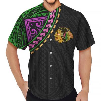 China Antibacterial Top Stitches Team Style Mens 4xl 3d Polynesian Tribal Print Hockey Design V-Neck Tradition Suit Uniform Tank Top for sale