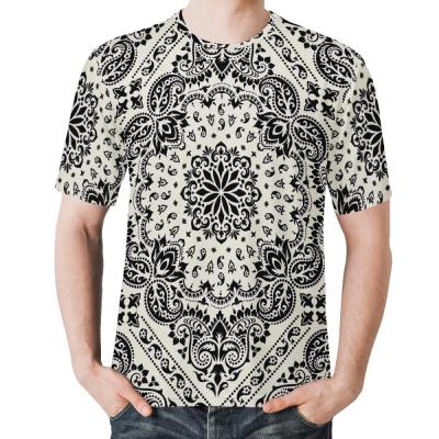 China Hot Selling Men's Breathable 3d Printed Bandana Anti Shrink Tops Logo Men's T-shirt Fashion Comfortable Daily T-shirts Custom Made for sale